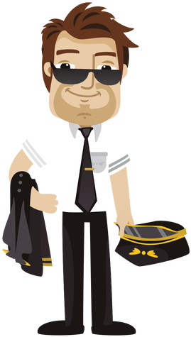 Tired Pilot Cartoon Profession Png - Pilot Cartoon Png (512x512)