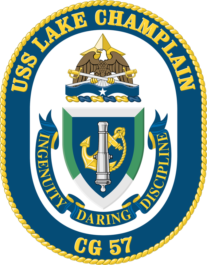 Uss Lake Champlan Cg-57 Crest - Uss Lake Champlain Crest (674x865)