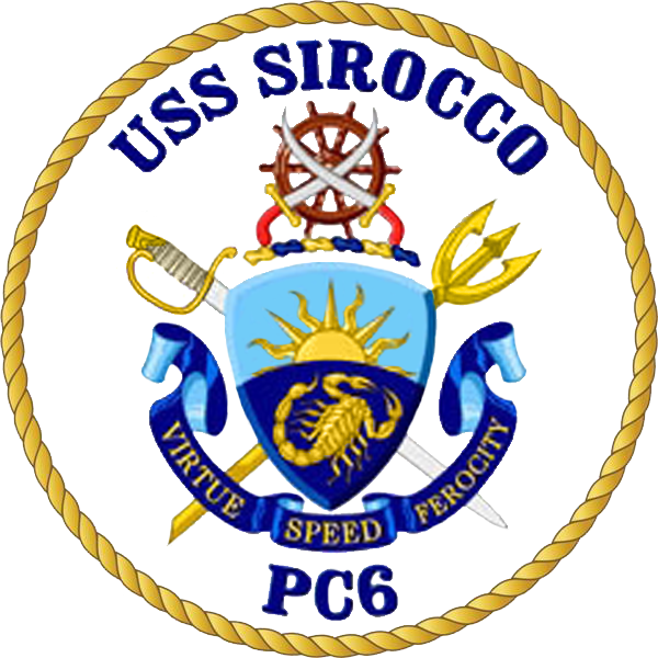 Uss Sirocco Pc-6 Crest - Navy Uss Sirocco Pc-6 License Plate (600x600)