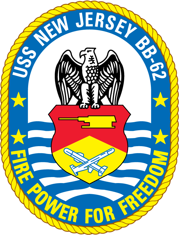 Uss New Jersey Bb-62 Fire Power For Freedom - Emblem (800x800)