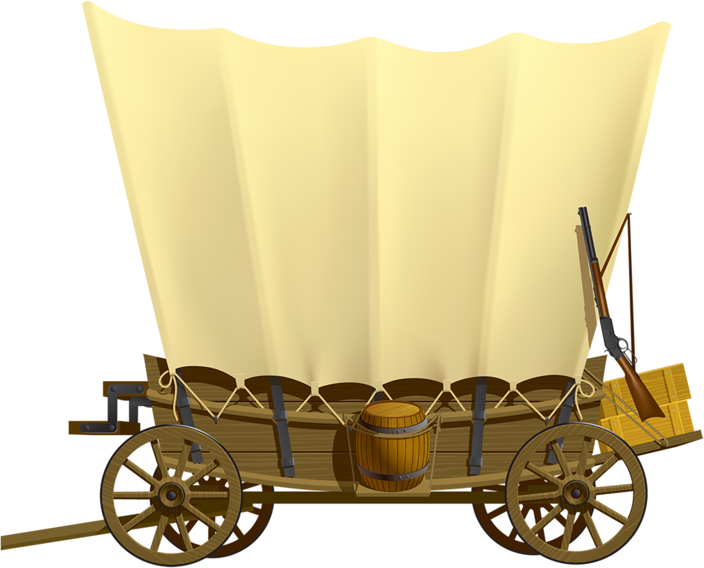 Covered Wagon - Pioneer Wagon Clipart Png (1024x824)