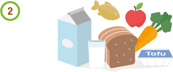 For Optimal Health, Eat A Wide Variety Of Foods From - Calcium Rich Foods Cartoon (720x257)