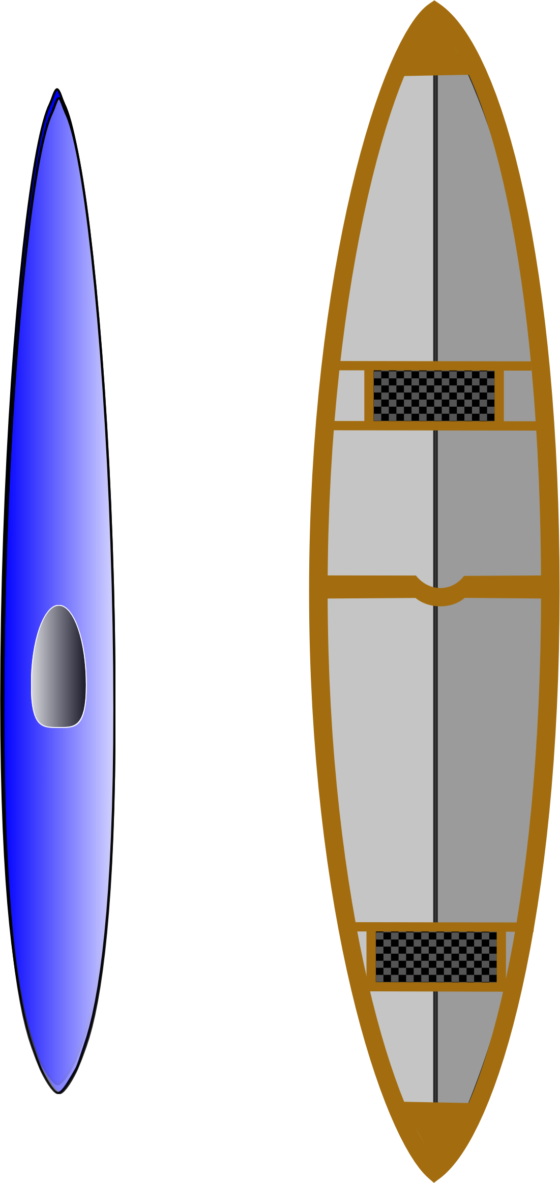 And Canoe - Canoe Top View Clipart (1101x2327)
