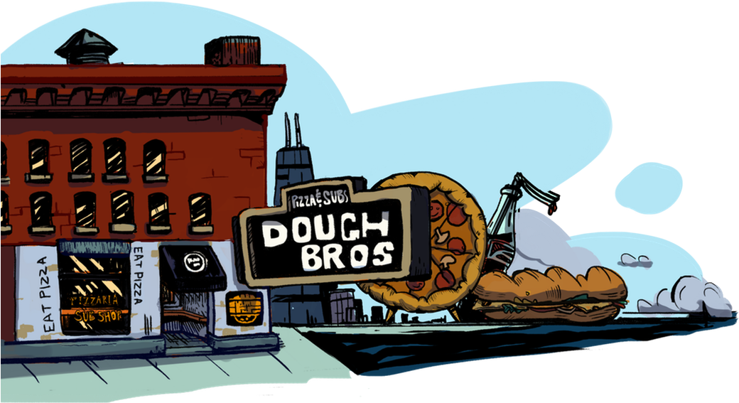 Fresh Pizza And Subs, Delivered To Your Home Or Office - Dough Bros Pizzeria & Sub Shop (1039x601)