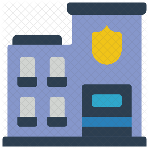 Police Station Icon - Building (512x512)