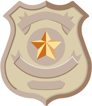 Free Simple Police Badge Clip Art - Public Domain Police Badge (360x408)
