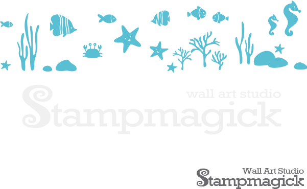 Sea Fish Border Wall Decal For Baby Nursery, K329 Stampmagick - Sea Fish Border Wall Decal For Baby Nursery, K329 Stampmagick (600x600)