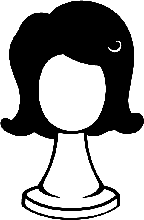 Full Wig - Wig Clipart Black And White (800x800)