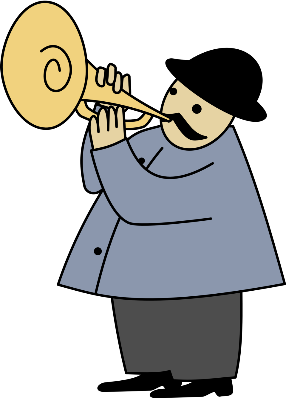 Horner - Man Playing A Musical Instrument Tote Bag (958x1880)