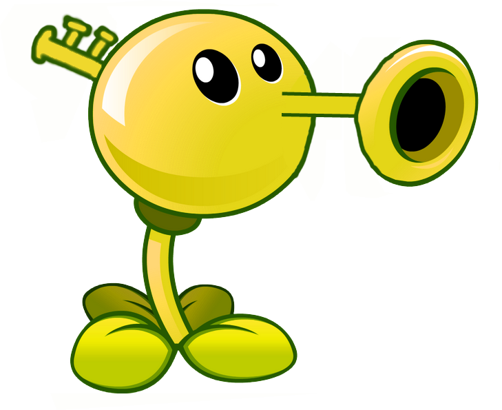 Trumpet Peahd - Plants Vs Zombies 2 Primal Peashooter (729x595)