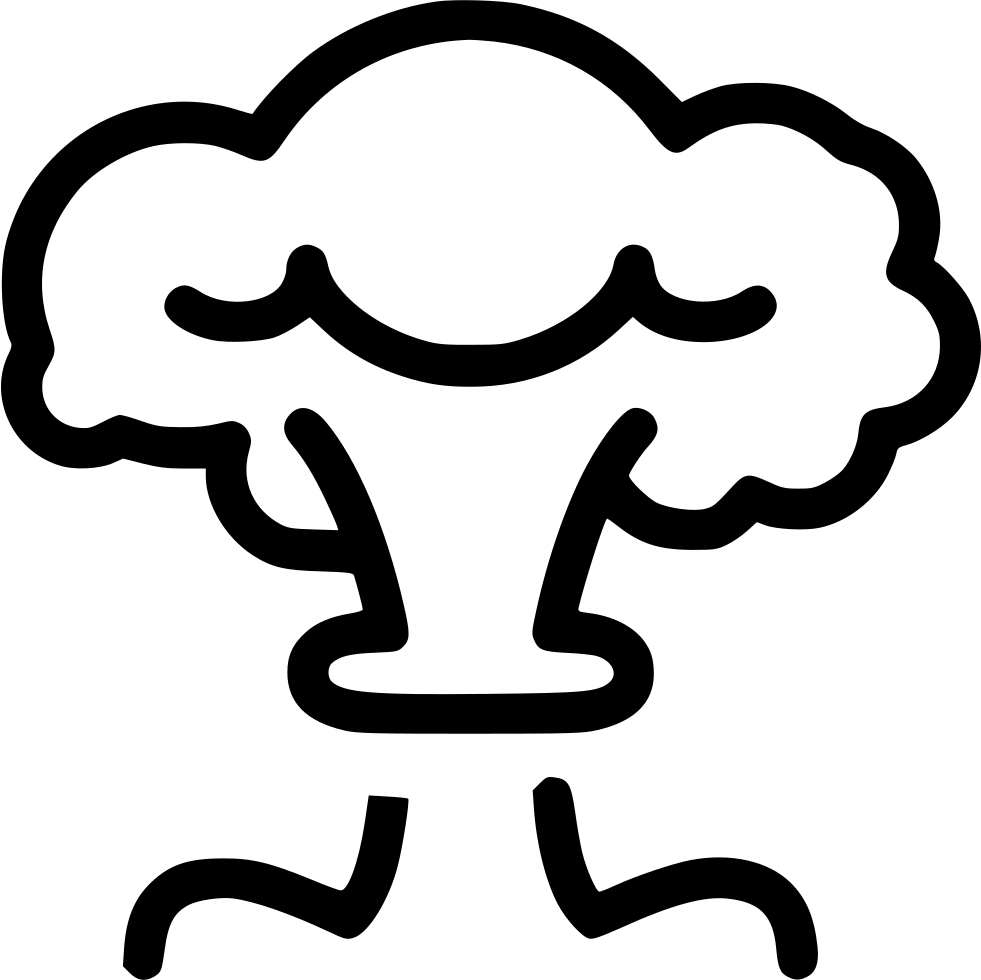 Png File - Black And White Mushroom Cloud Clipart (981x980)