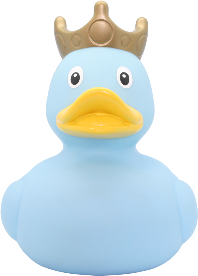 Xxl Blue Rubber Duck With Crown, 25 Cm By Lilalu - Lilalu Badeente Mit Krone Xxl - Hellblau (1024x1024)