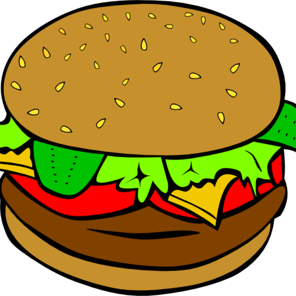 Hamburger Clipart Hamburger Clip Art At Clker Vector - Transparent Food Clip Art (1024x1024)