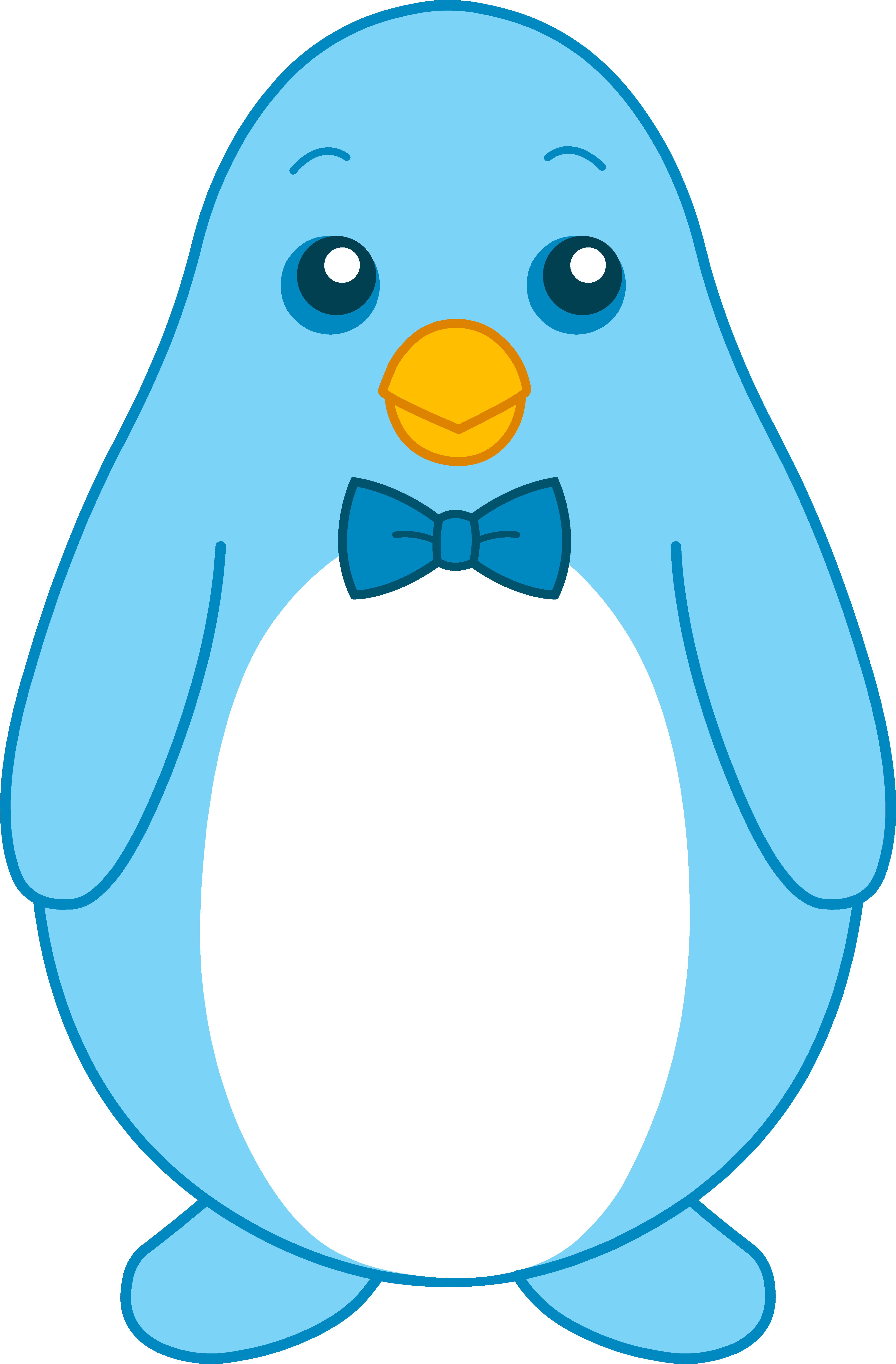 Little Blue Penguin With Bow Tie - Little Blue Penguin Drawing (4583x6978)