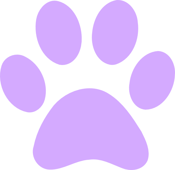 Pet Sitting Clipart - Purple Paw Print Transparent Background (600x583)