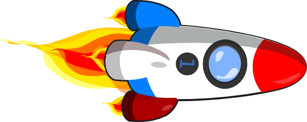 Spaceship Clipart Red Rocket - Clip Art (600x239)