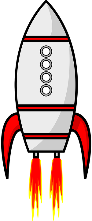 Spaceship Vector 19, - Cartoon Rocket Png (360x720)
