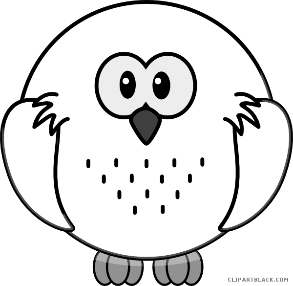 Snowy Owl Animal Free Black White Clipart Images Clipartblack - Bird Clipart Black And White (600x585)