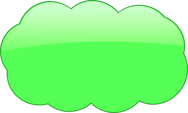 Color - Green Cloud Clip Art (600x363)