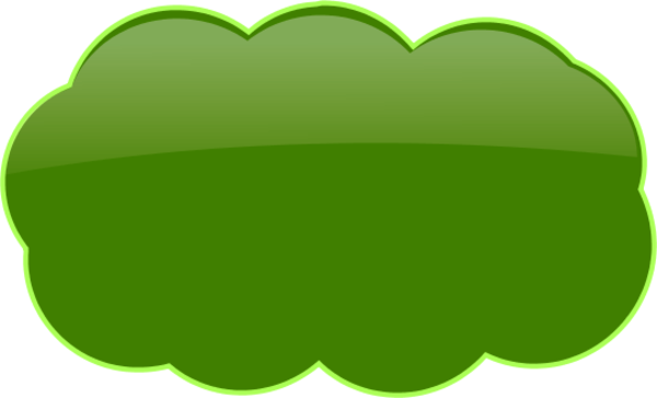 Green Cloud Cliparts - Green Cloud Clipart (600x364)