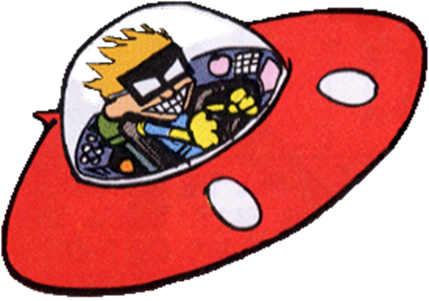 Spiff's Spacecraft - Calvin And Hobbes Spaceman Spiff Png (875x613)