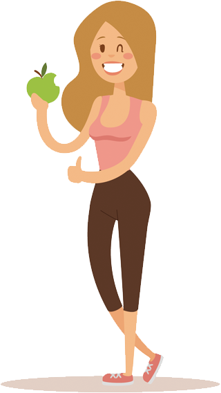 Fit Girl - Fit Girl Cartoon Png (320x568)