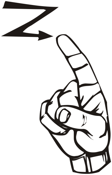 Sign Language Letter Z - Sign Language For Z (384x598)