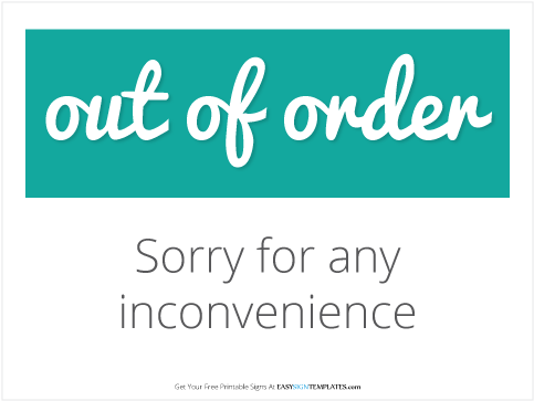 Out Of Order Sign Template - Printable Out Of Order Sign (500x500)
