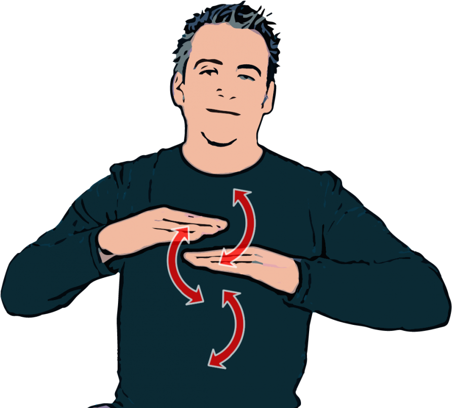 Primary Flat Hand Starts In Front Of Body With Plam - Bone In Sign Language (930x804)