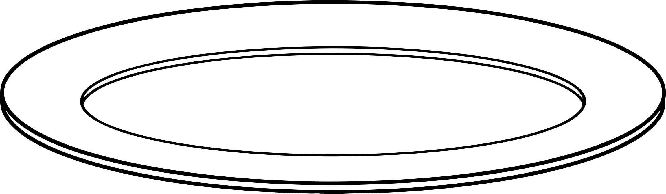 Clipart - Plate Black And White (2302x672)