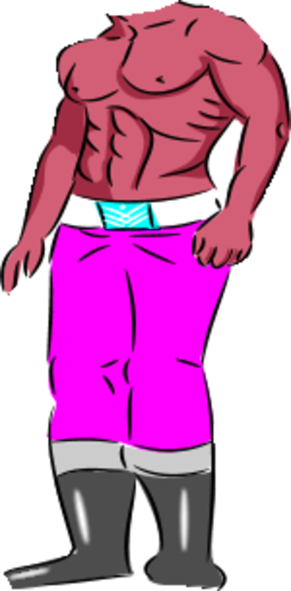 Body Builder Wearing Pants - Tete Sans Corps Png (600x1216)
