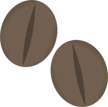 Coffee Beans Clip Art - Coffee Bean Cute Png (350x347)
