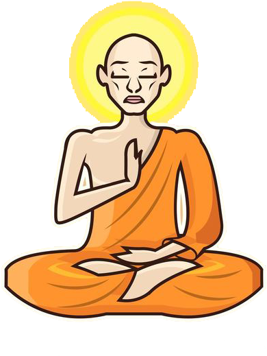 Meditation Monk Clip Art - Monk Clipart (518x600)
