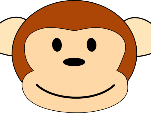 Cartoon Monkey Head - Monkey Face Clipart (640x480)