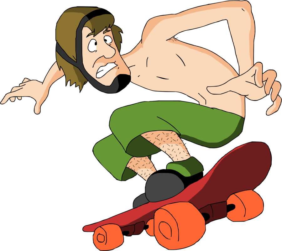 Skating And Crazing By Kim-possible333 - Shaggy Skateboarding Scooby Doo (900x801)