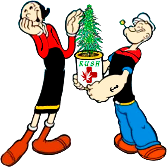 Olive N' Popey Weed - Popeye And Olive Oyl (575x581)