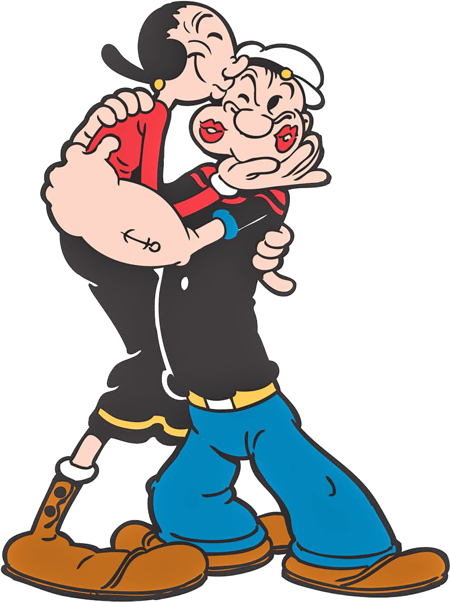 Popeye E Olivia Em Png - Popeye And Olive Oyl (937x1318)