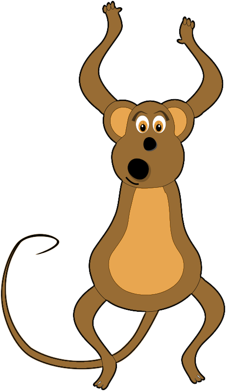 One Fell Off And Bumped His Head - Chimpanzee Cartoon Transparent (464x804)