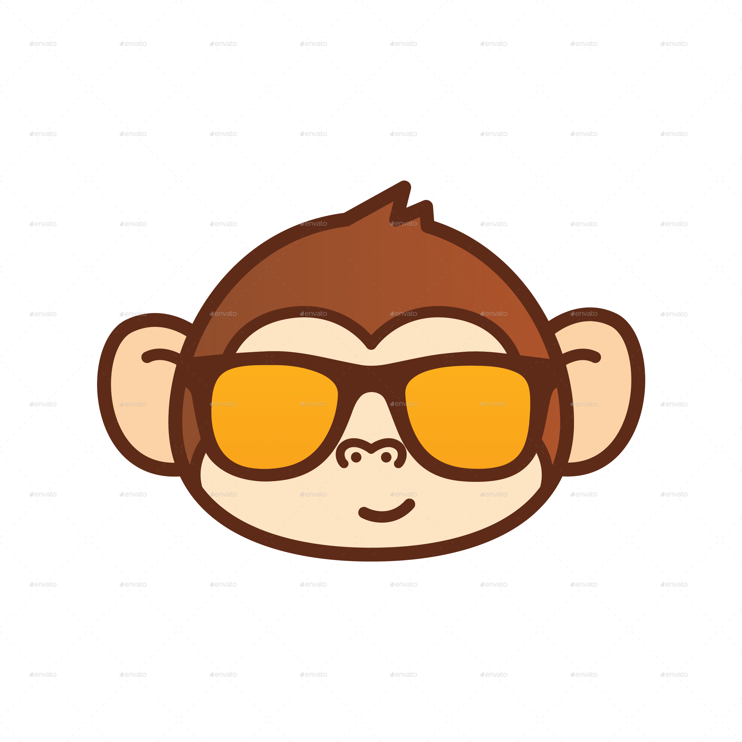 Png/monkey Emoticon-05 - Cute Monkey Face Cartoon (2480x2480)