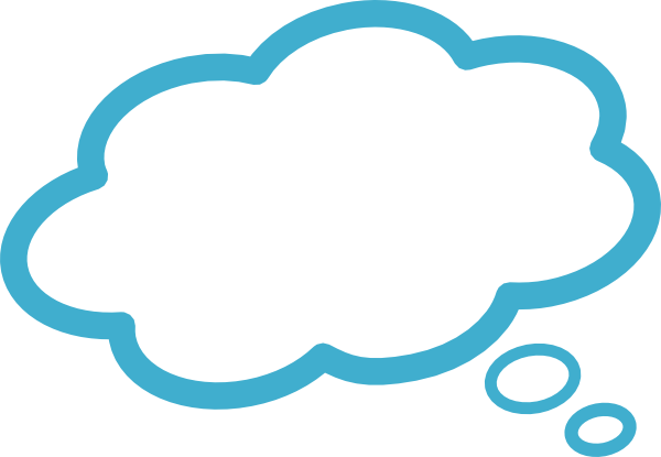 Blue Thought Bubble 2 Clip Art - Cloud Bubble Png Blue (600x415)