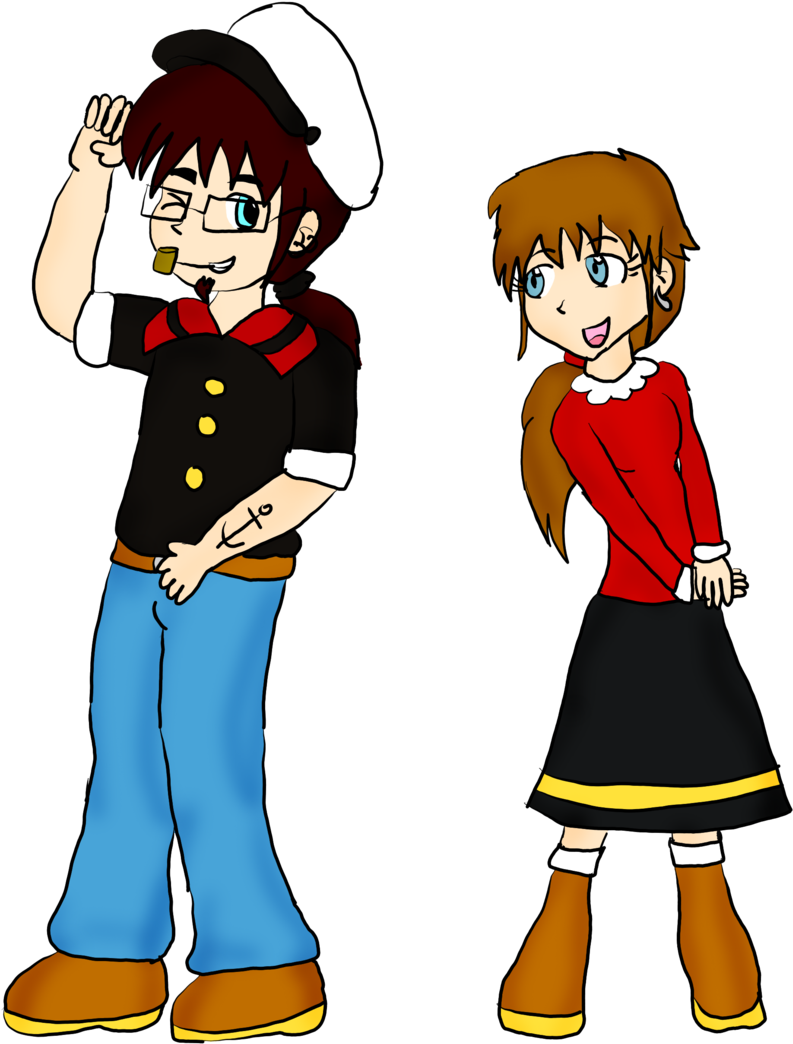 Popeye And Olive By Mari-rocks - Cartoon (1024x1067)