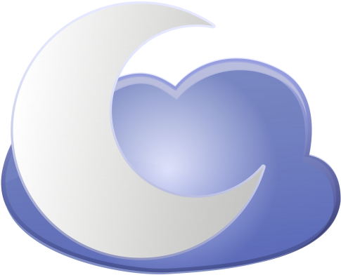 Cloud And Moon Weather Icon Png Clip Art - Moon Weather Clipart (500x403)