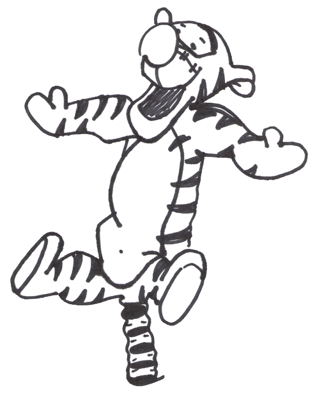 Tigger Worm Coloring Pages Download Free Printable - Tigger Winnie The Pooh Black And White Transparent (640x800)