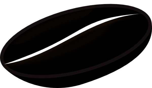 Black And White Bean Clip Art - Coffee Bean Clip Art (600x350)