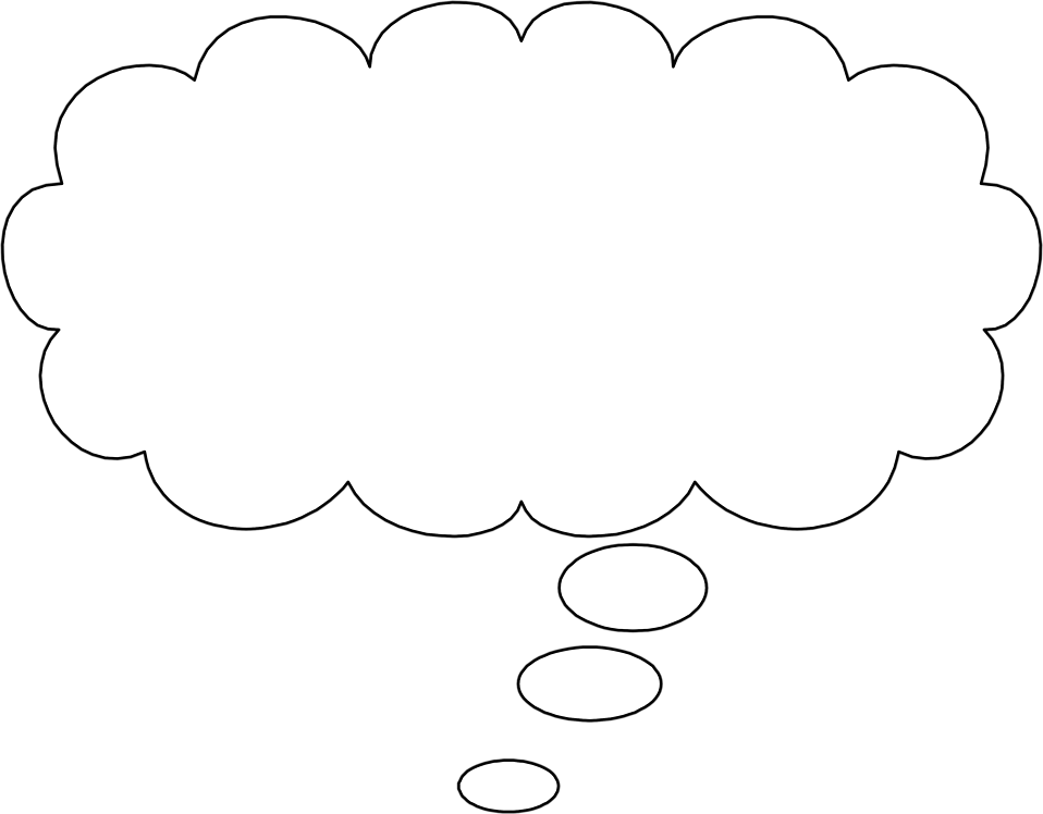 Cloud Clipart Black Background - Thinking Bubble Black Background -  (958x748) Png Clipart Download
