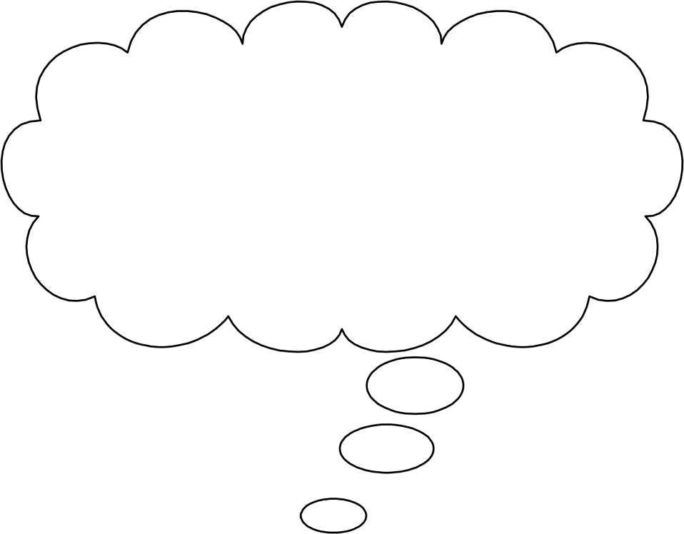 Cloud Clipart Black Background - Thinking Bubble Black Background (958x748)