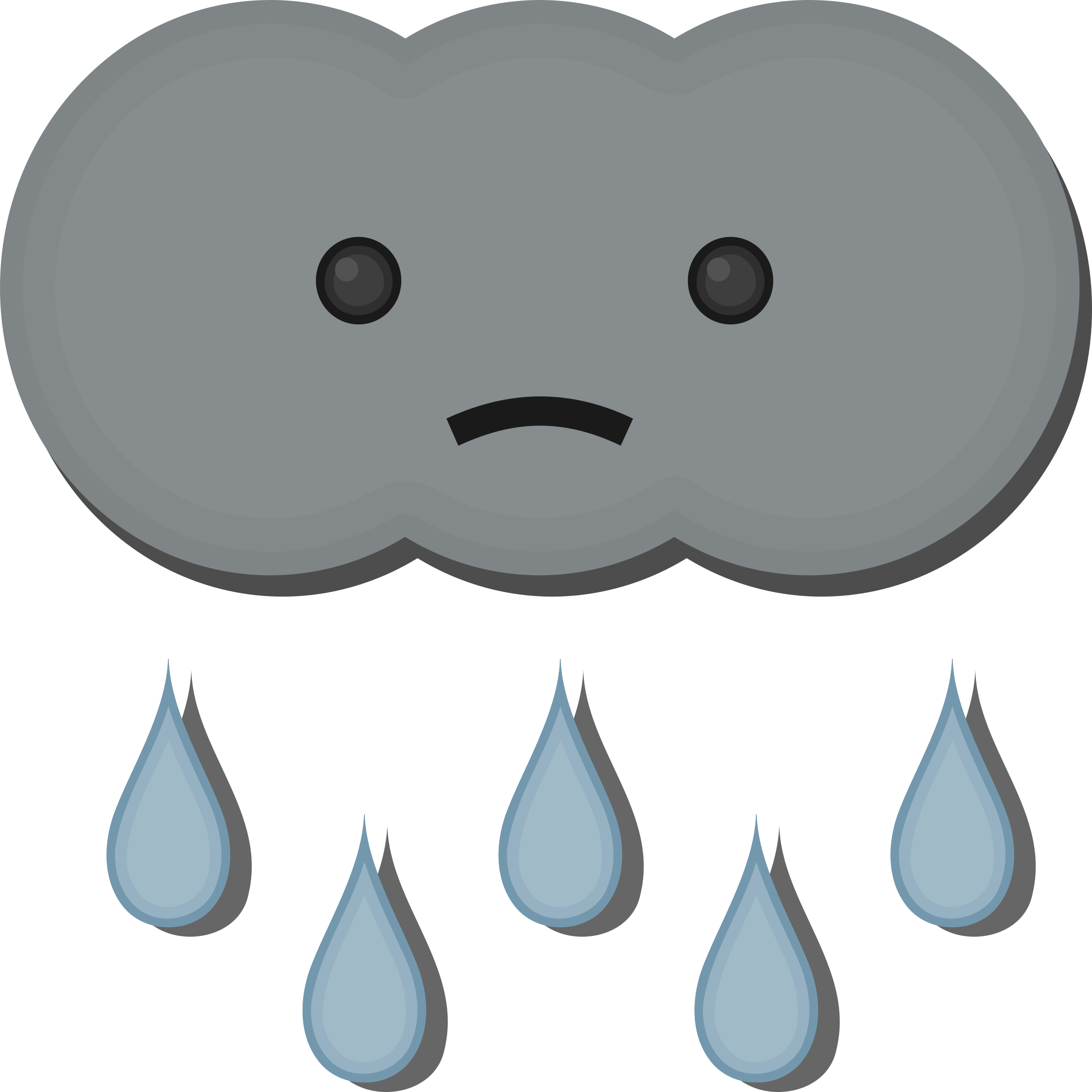 Cloud Clipart Sad - Sad Rain Cloud Clipart (2400x2400)
