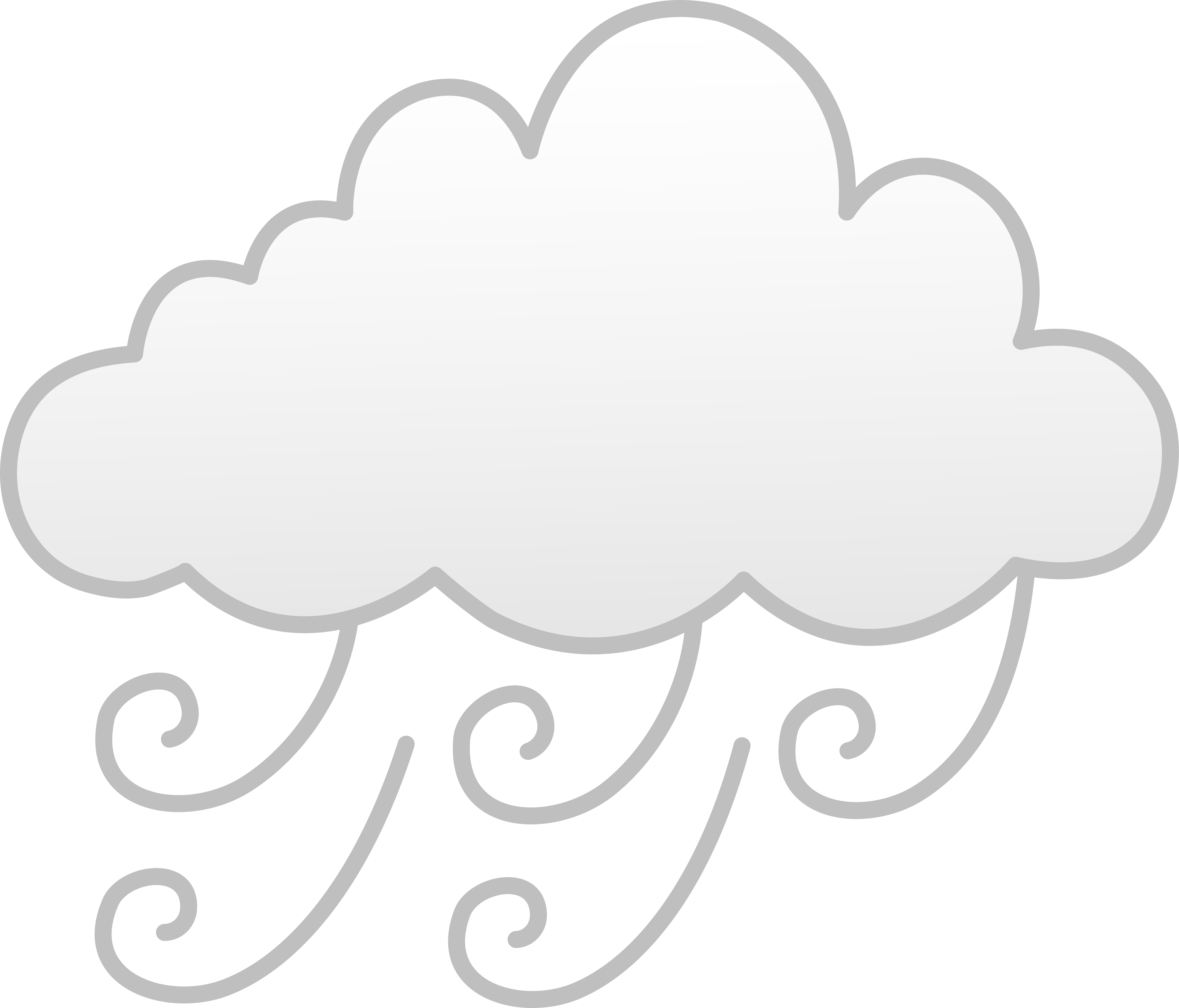 Cloud Clipart Windy - Weather Symbols Windy (6355x5433)