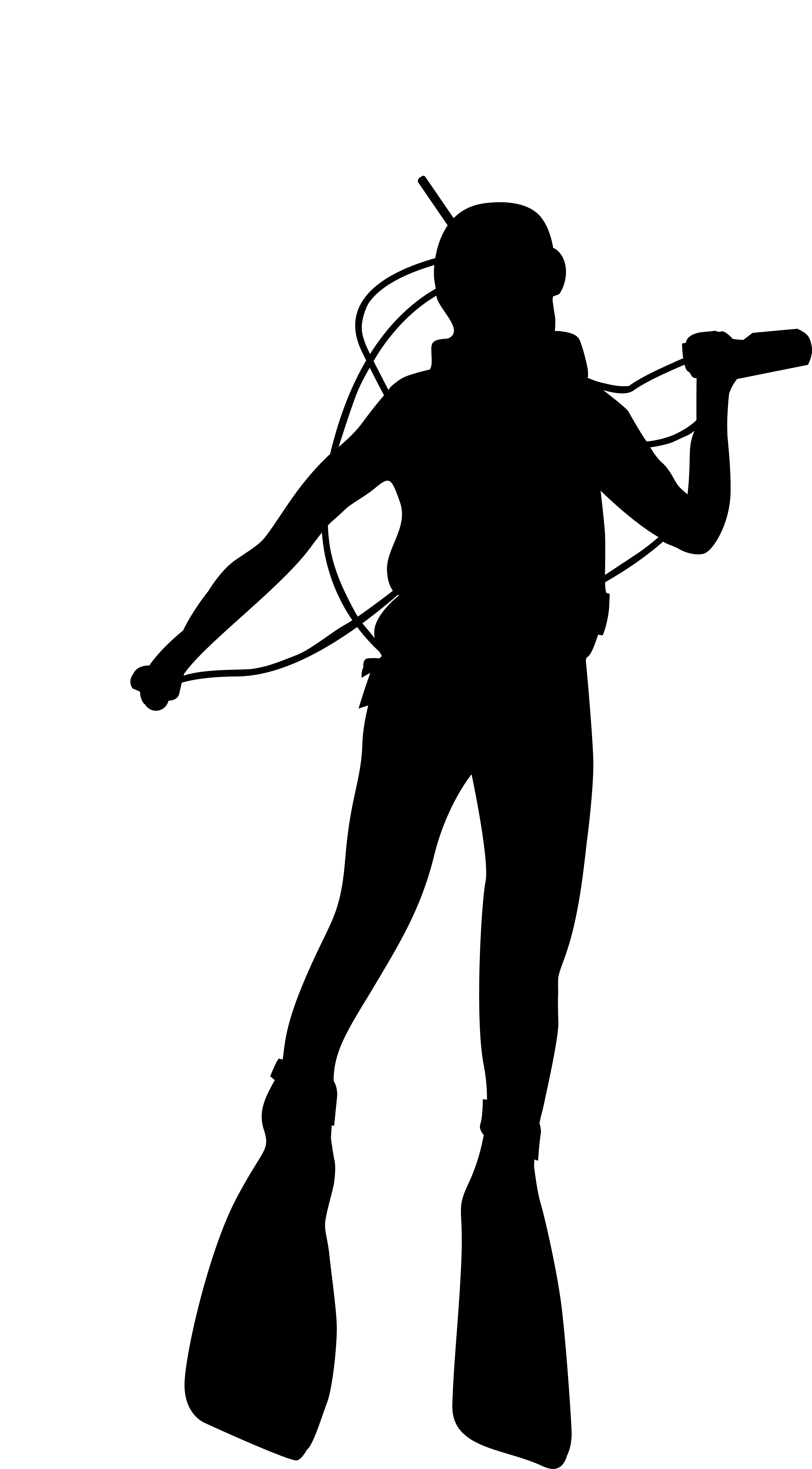 Silhouette Underwater Diving Scuba Diving Clip Art - Silhouette Underwater Diving Scuba Diving Clip Art (4381x8000)