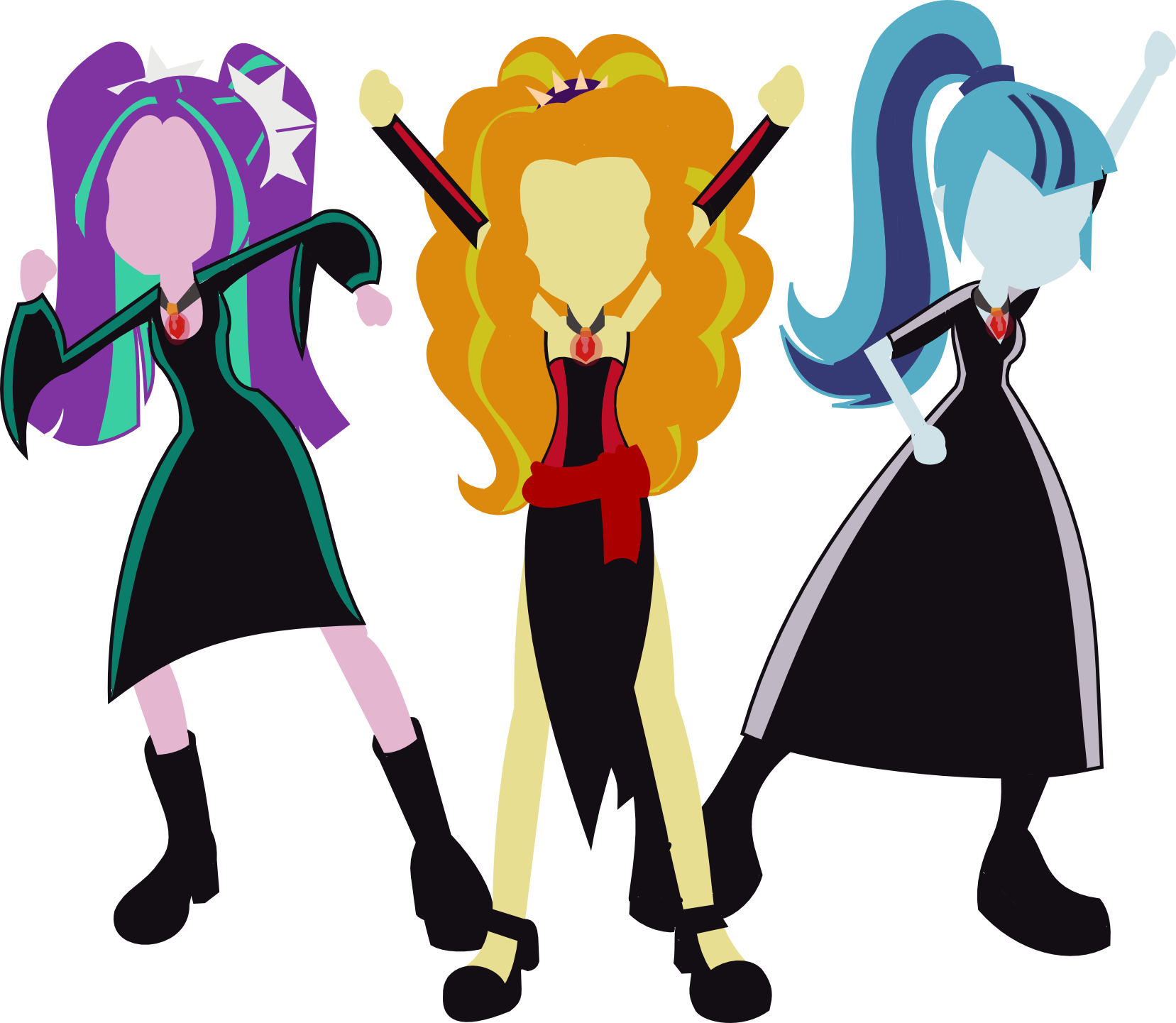 Adagio Dazzle, Alternate Costumes, Aria Blaze, Artist - My Little Pony Equestria Girl Base Dazzlings (1657x1441)